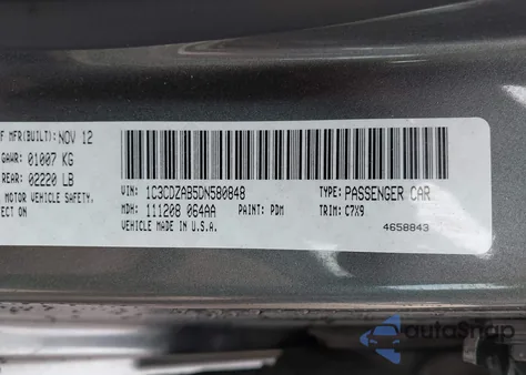 2013 Dodge Avenger Se from USA, damaged, VIN 1C3CDZAB5DN580848